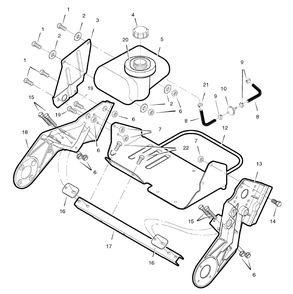 Frame And Fuel Tank Diagram and Parts List for 1695445-LP1695445-522E  Briggs and Stratton Snow Blower